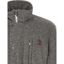 Gray Wool Full-Length Jacket