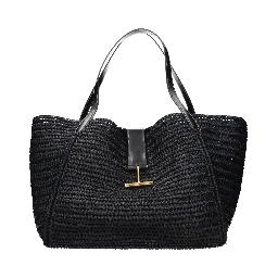 Black Raffia Shoulder Bag