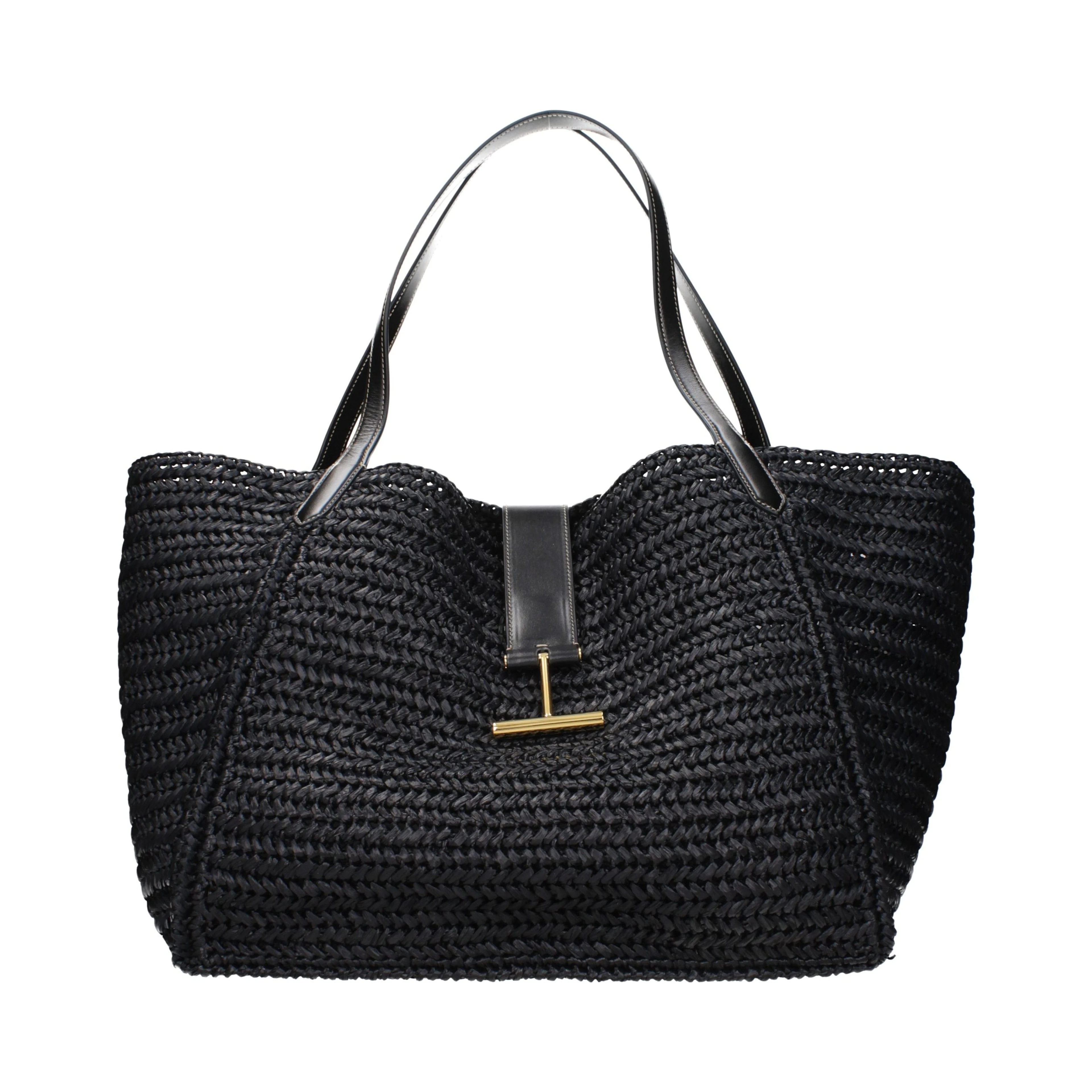 Black Raffia Shoulder Bag