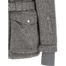 Gray Wool Full-Length Jacket