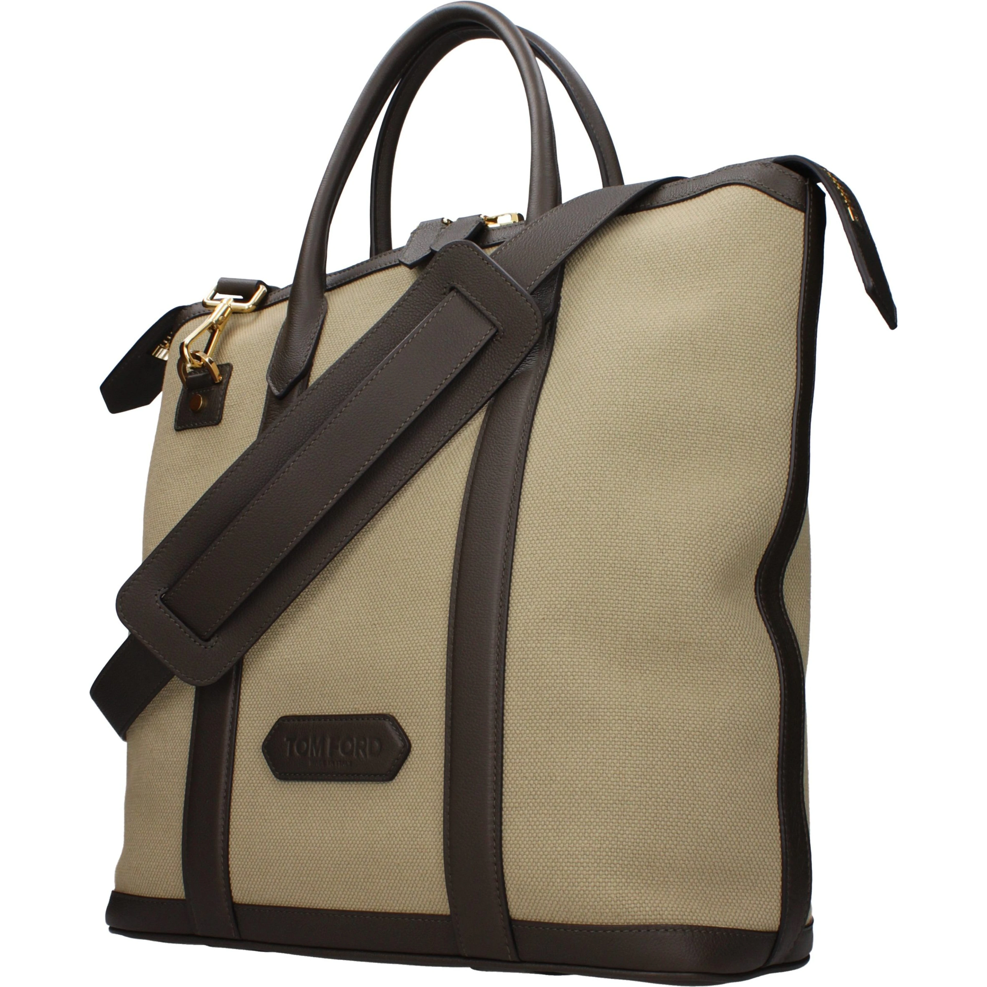 Beige Fabric Handbag
