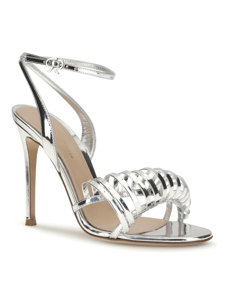 Silver Calf Leather Bos Taurus Stiletto Heel Sandals alternative