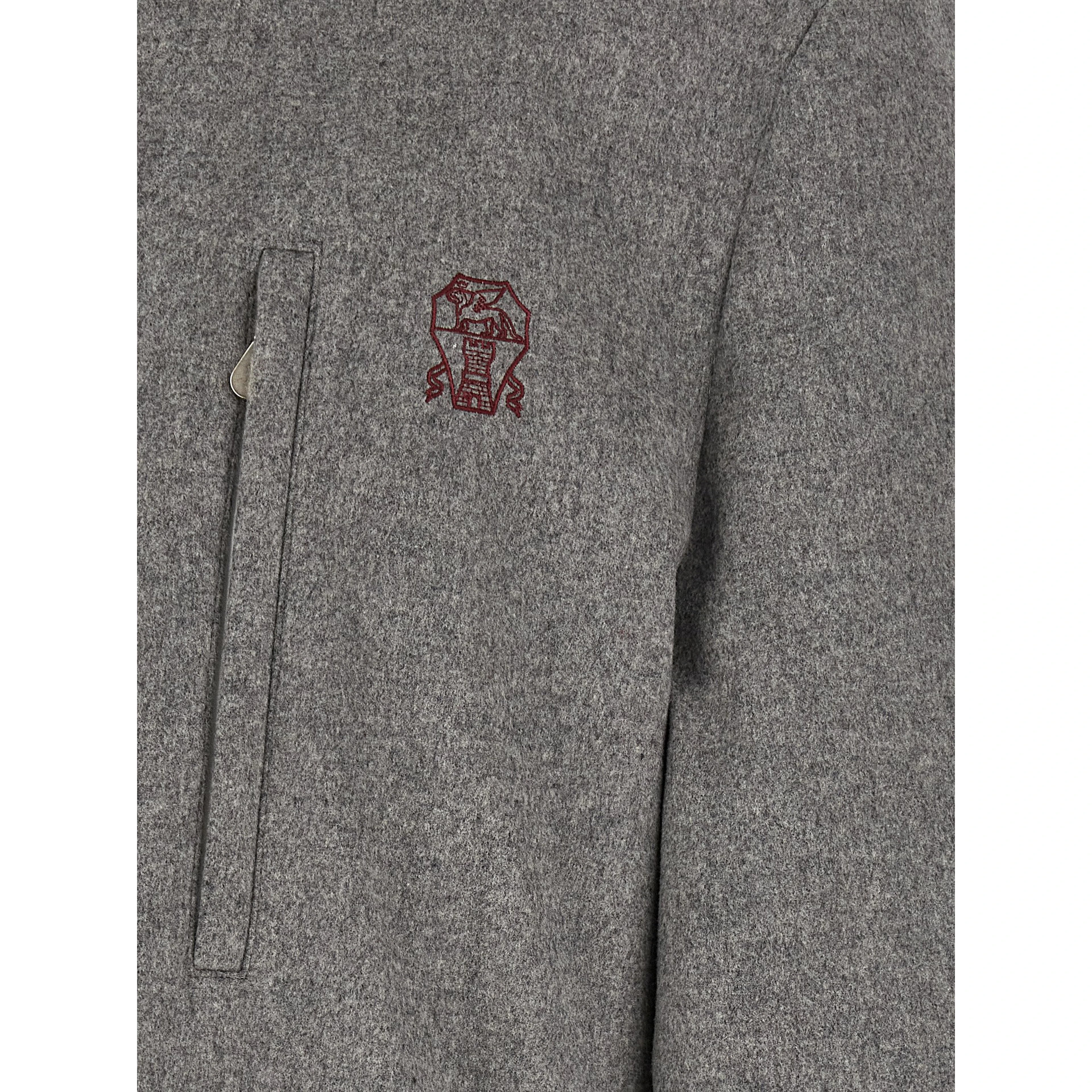 Gray Wool Full-Length Jacket