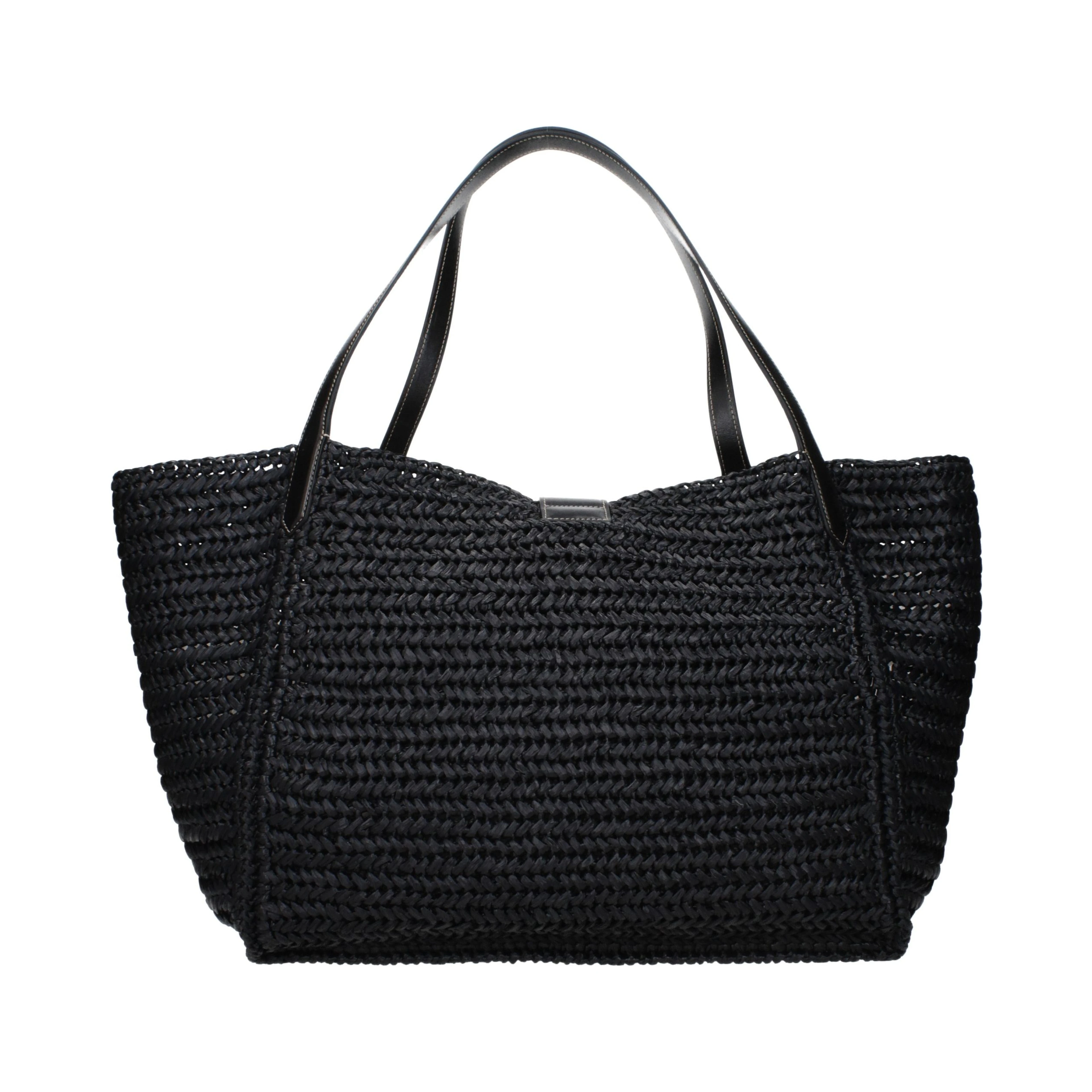 Black Raffia Shoulder Bag