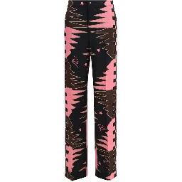 Multicolor Silk Casual Pants