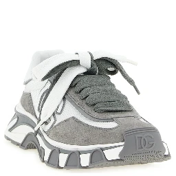 Gray Leather Athletic Sneakers