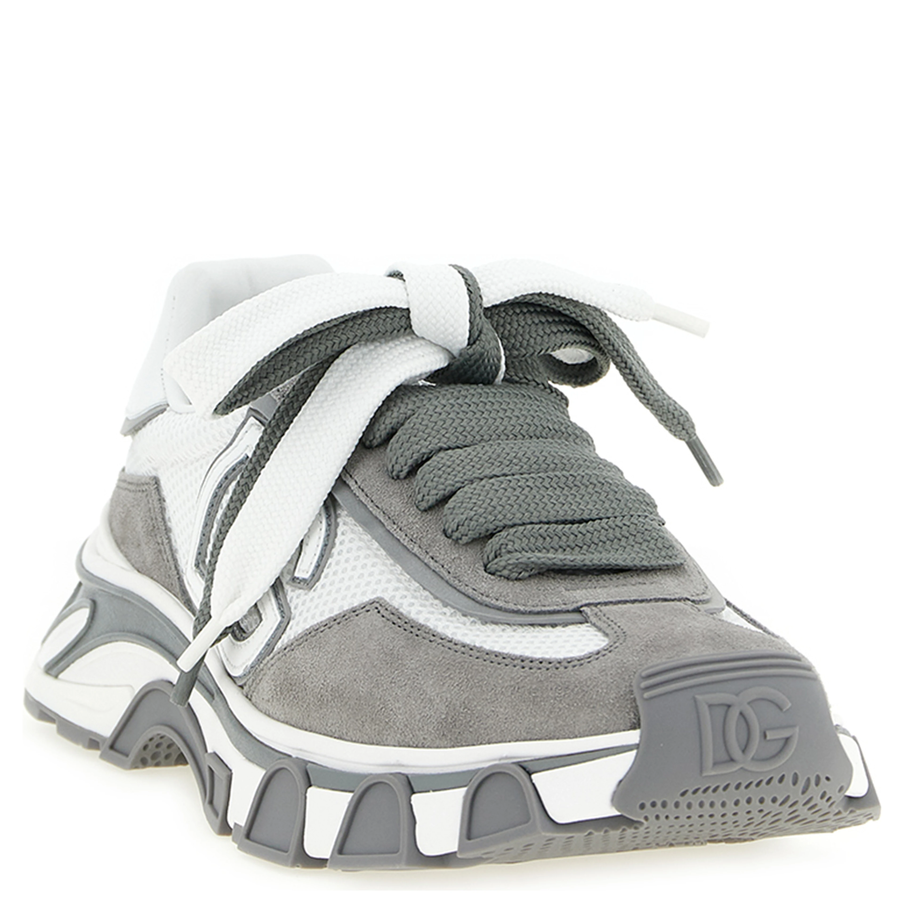 Gray Leather Athletic Sneakers