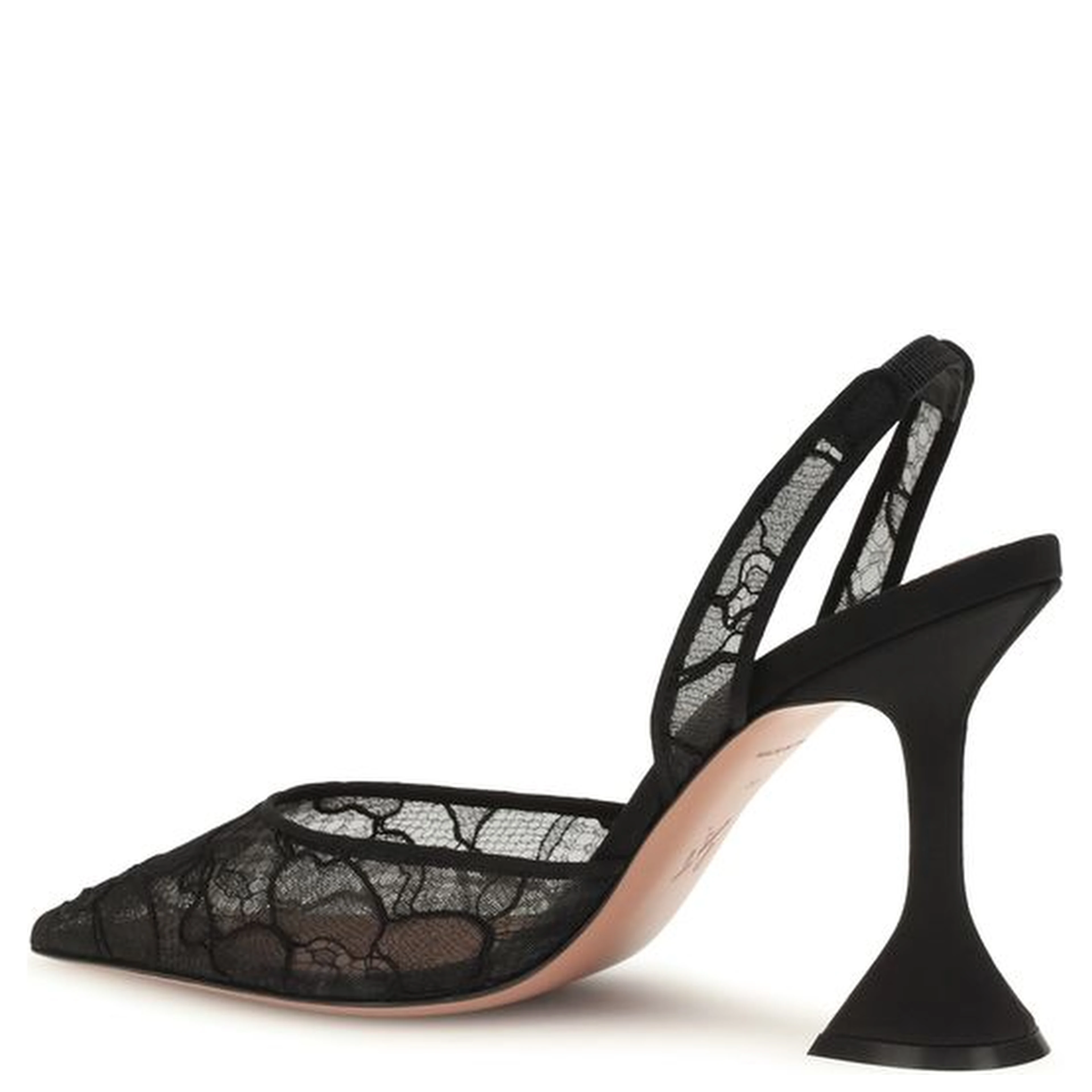 Black Fabric Stiletto Heel Sandals