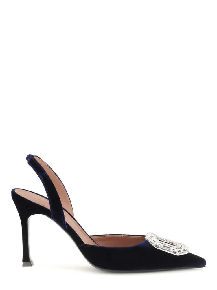 Blue Velvet High Heel Pumps
