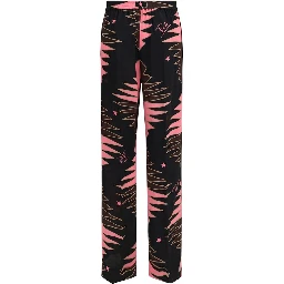 Multicolor Silk Casual Pants