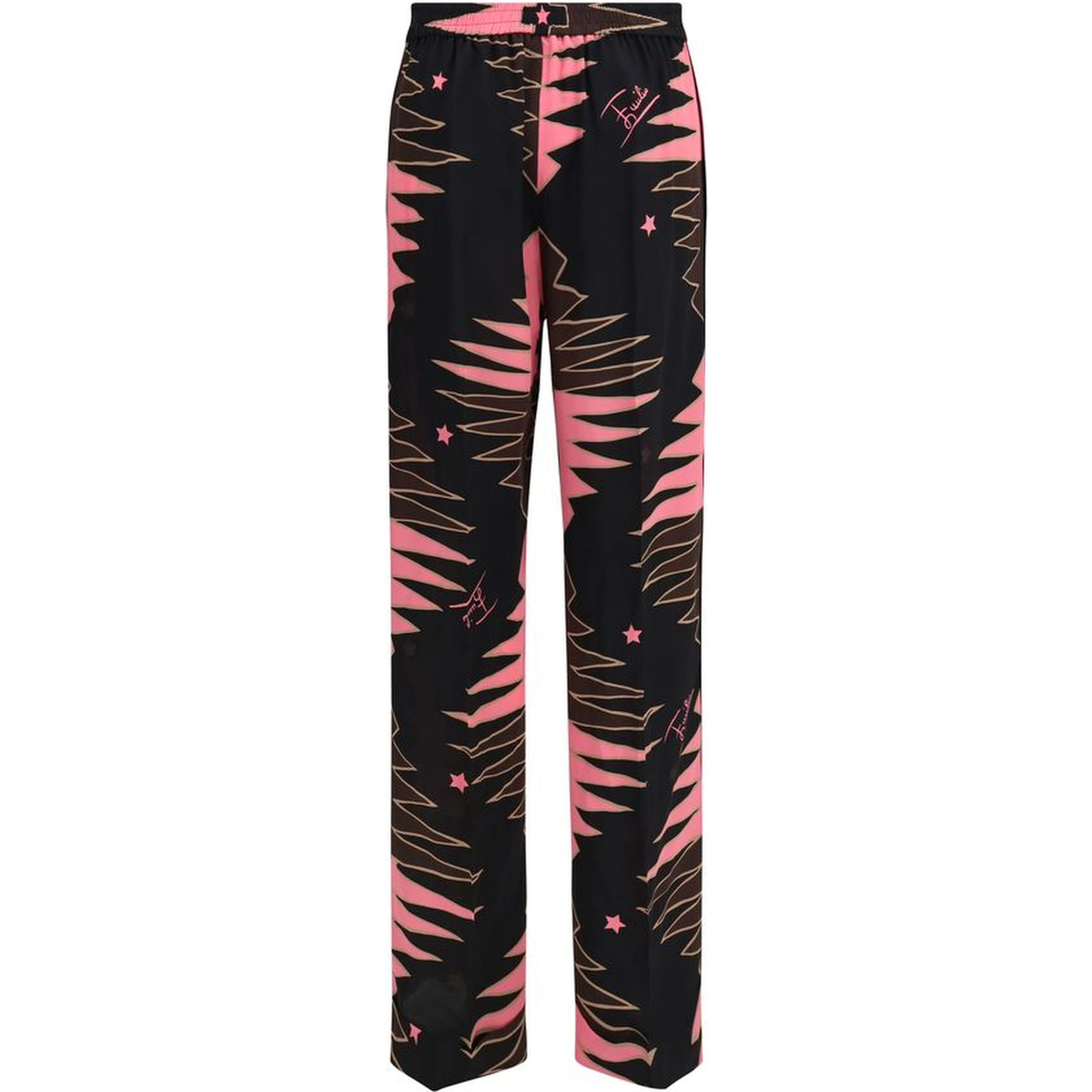 Multicolor Silk Casual Pants