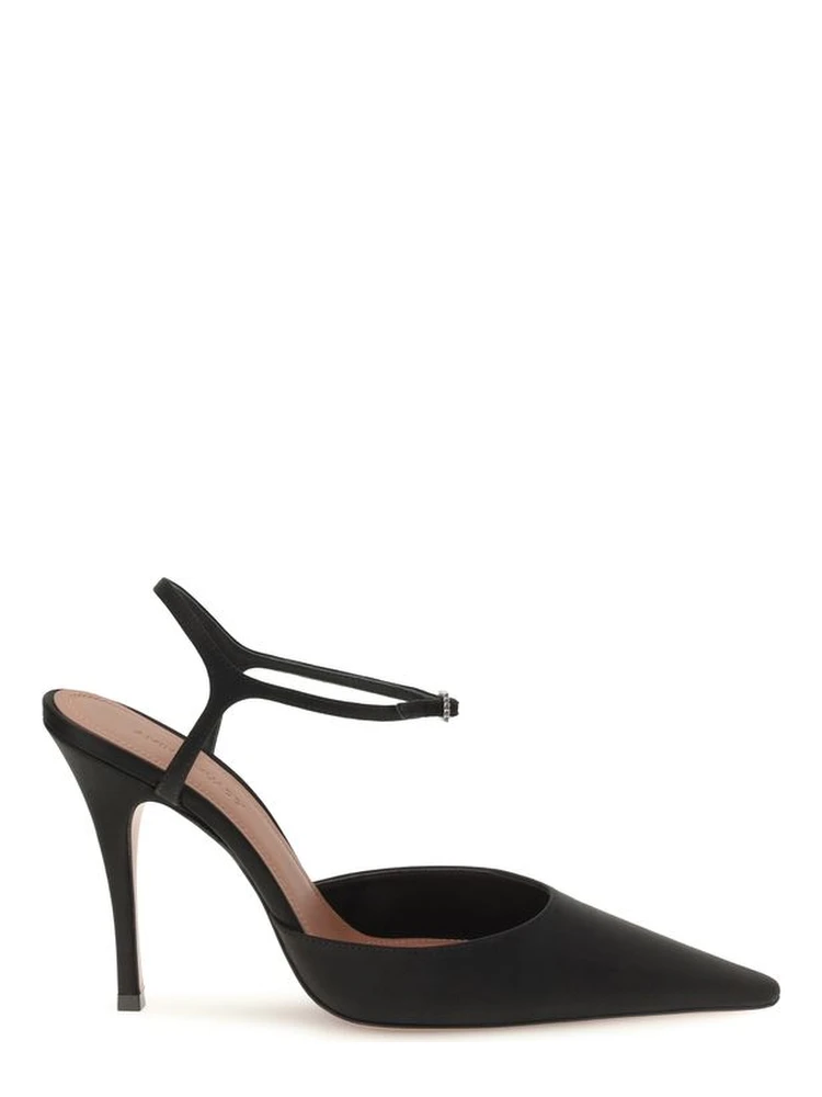 Black Satin High Heel Pumps