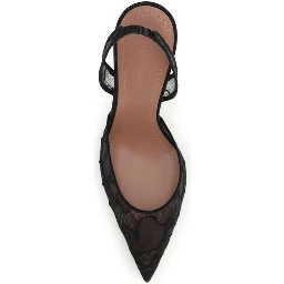 Black Fabric Stiletto Heel Sandals
