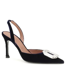Blue Velvet High Heel Pumps