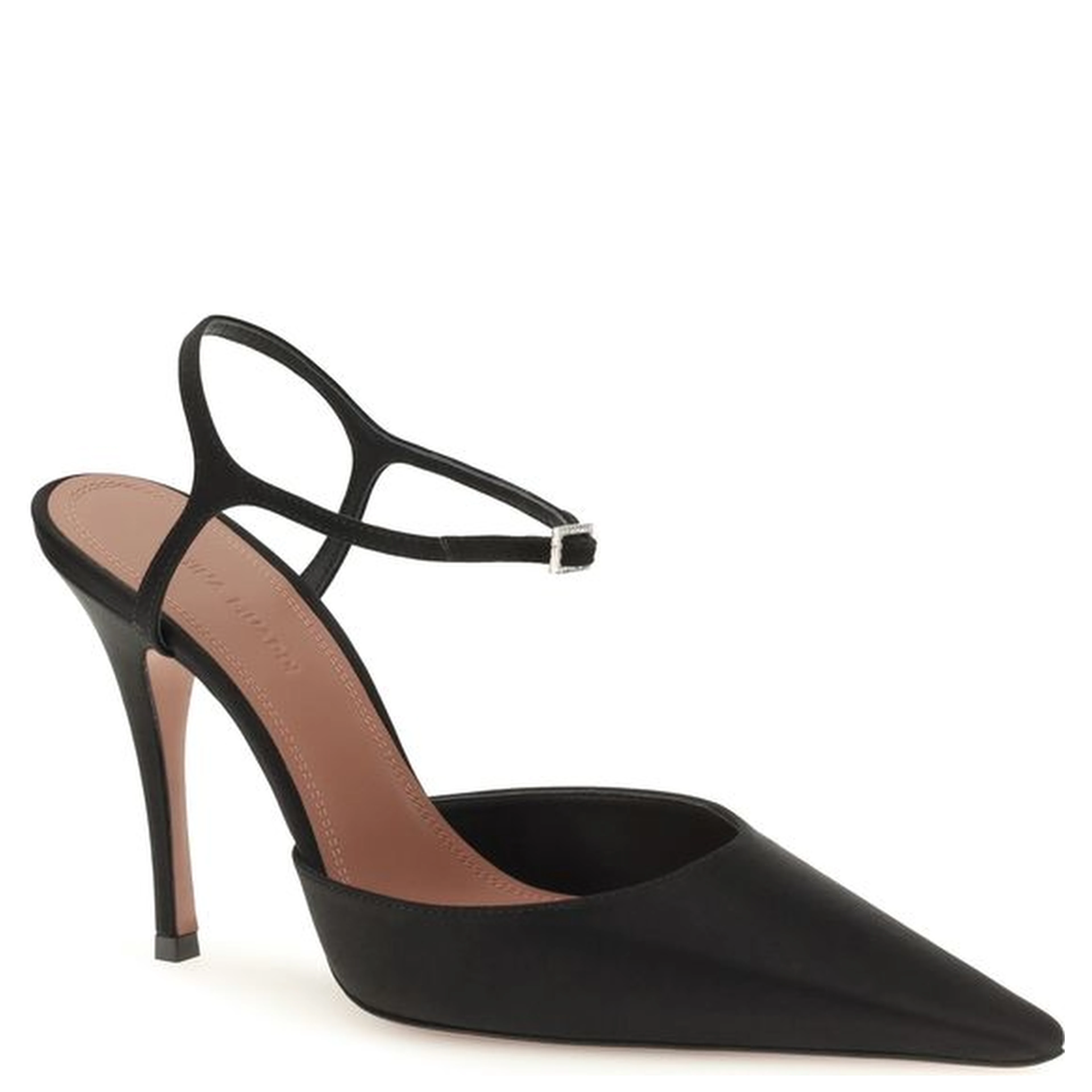 Black Satin High Heel Pumps
