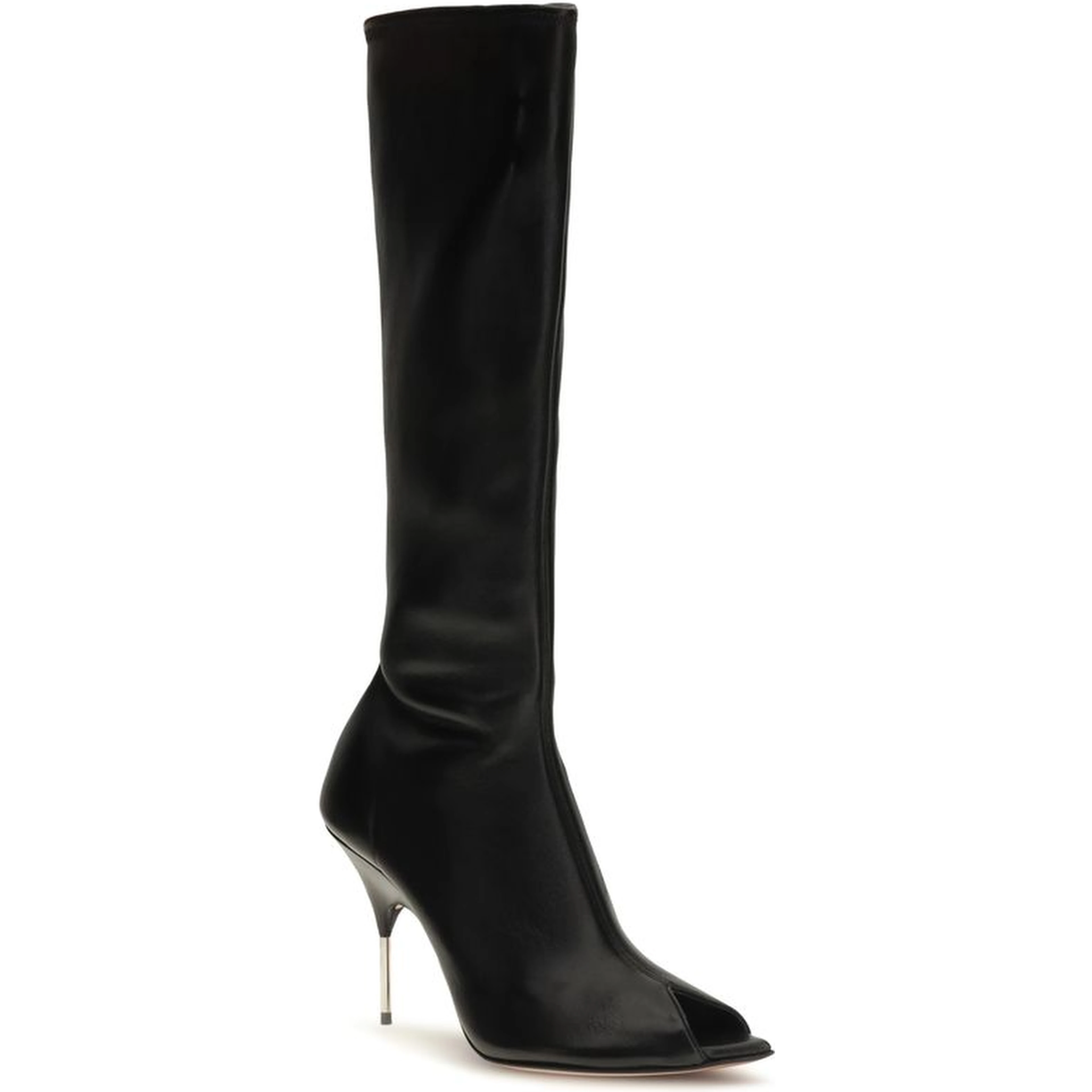 Black Napa Leather / Calf Bos Taurus High Heel Boots