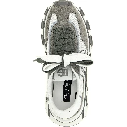 Gray Leather Athletic Sneakers