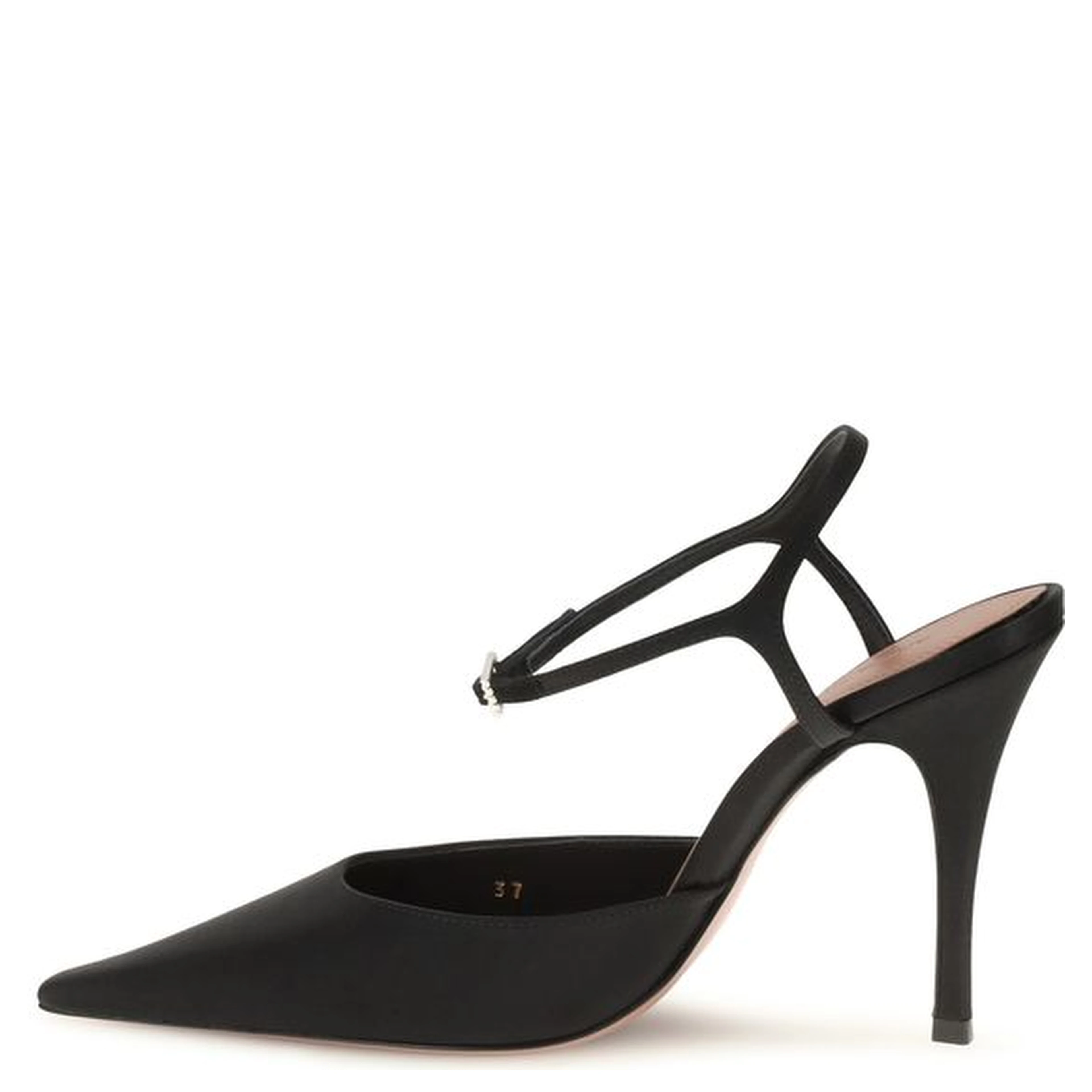 Black Satin High Heel Pumps