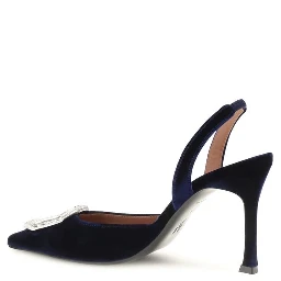 Blue Velvet High Heel Pumps