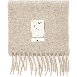 THE HORSEBIT SCARF with details in 100% virgin wool and beige color unisex