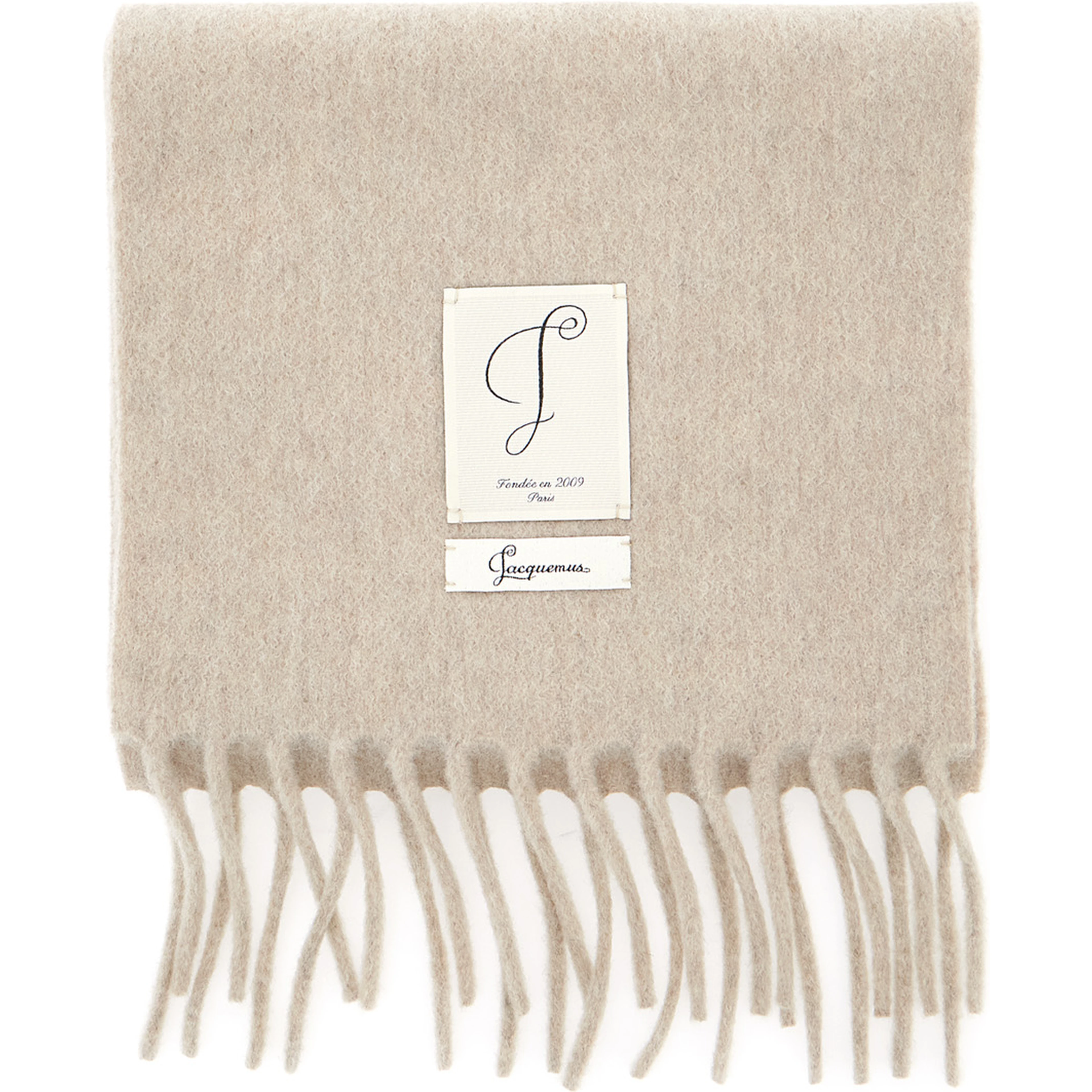 THE HORSEBIT SCARF with details in 100% virgin wool and beige color unisex