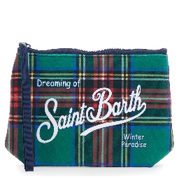 ALINE W pouch with tartan motif in multicolored Tech Fabric for women