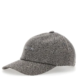 Cap with visor in brown fabric for unisex