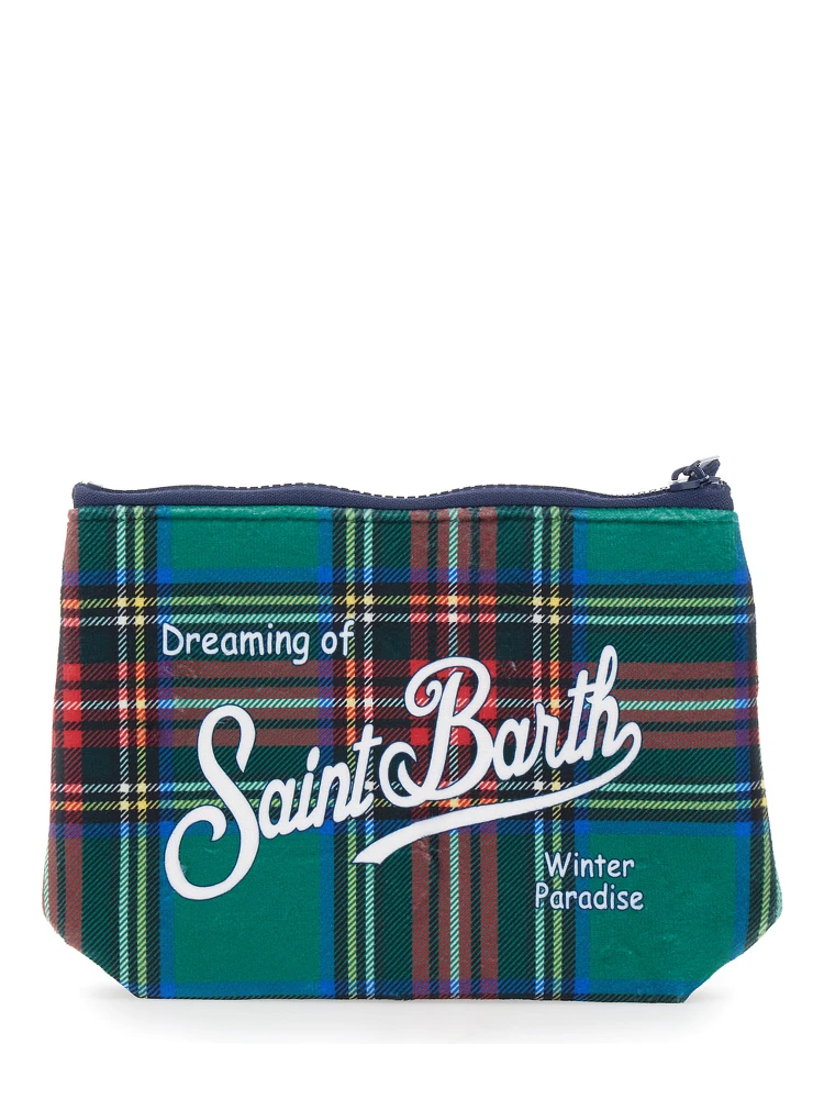 ALINE W pouch with tartan motif in multicolored Tech Fabric for women alternative