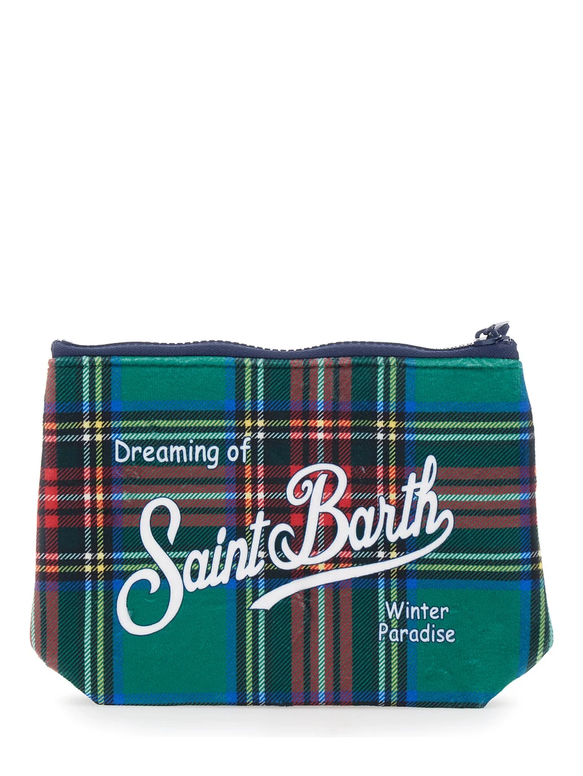 ALINE W pouch with tartan motif in multicolored Tech Fabric for women