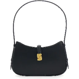 Shoulder Bag BONNIE in black leather unisex