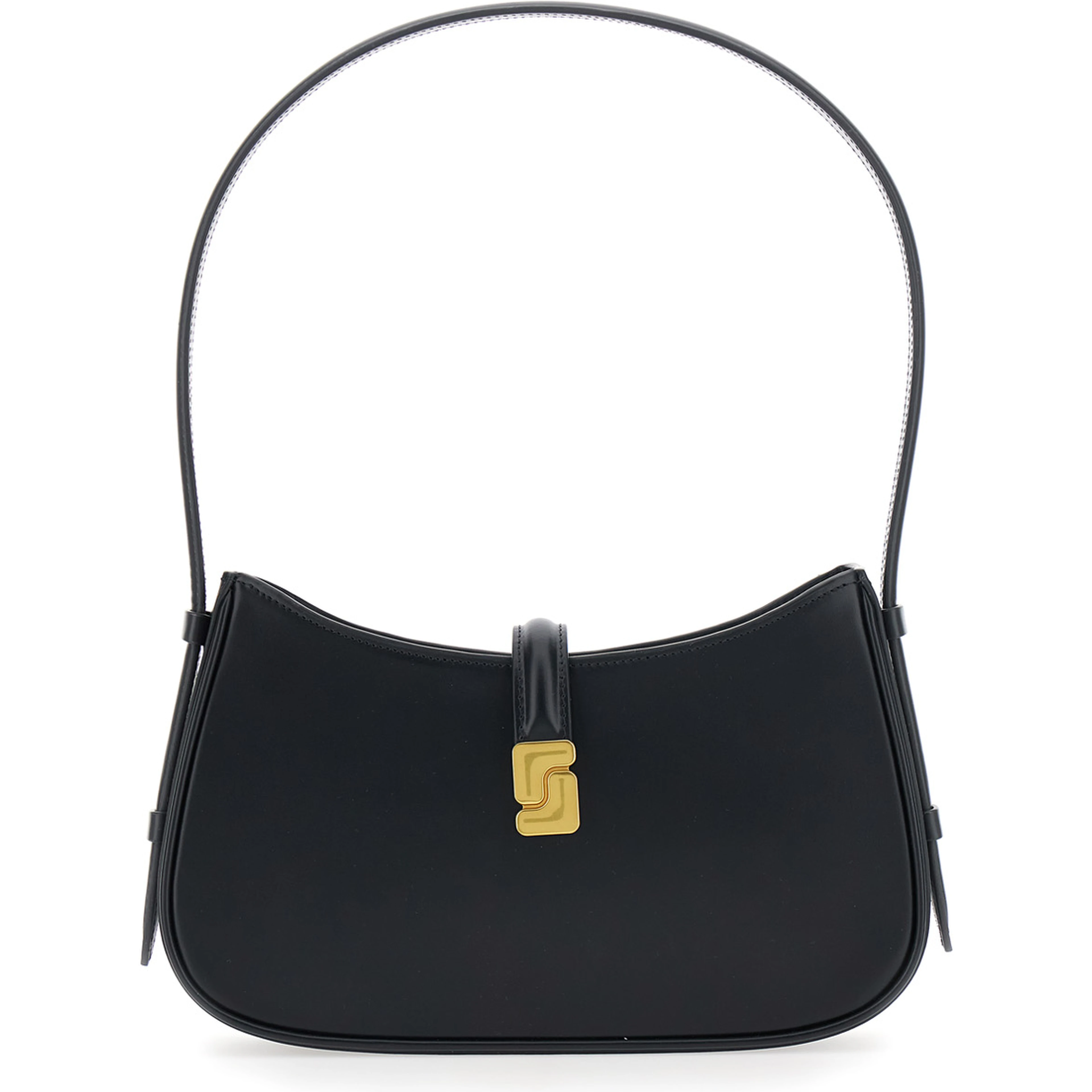 Shoulder Bag BONNIE in black leather unisex