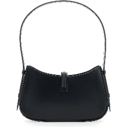 Shoulder Bag BONNIE in black leather unisex