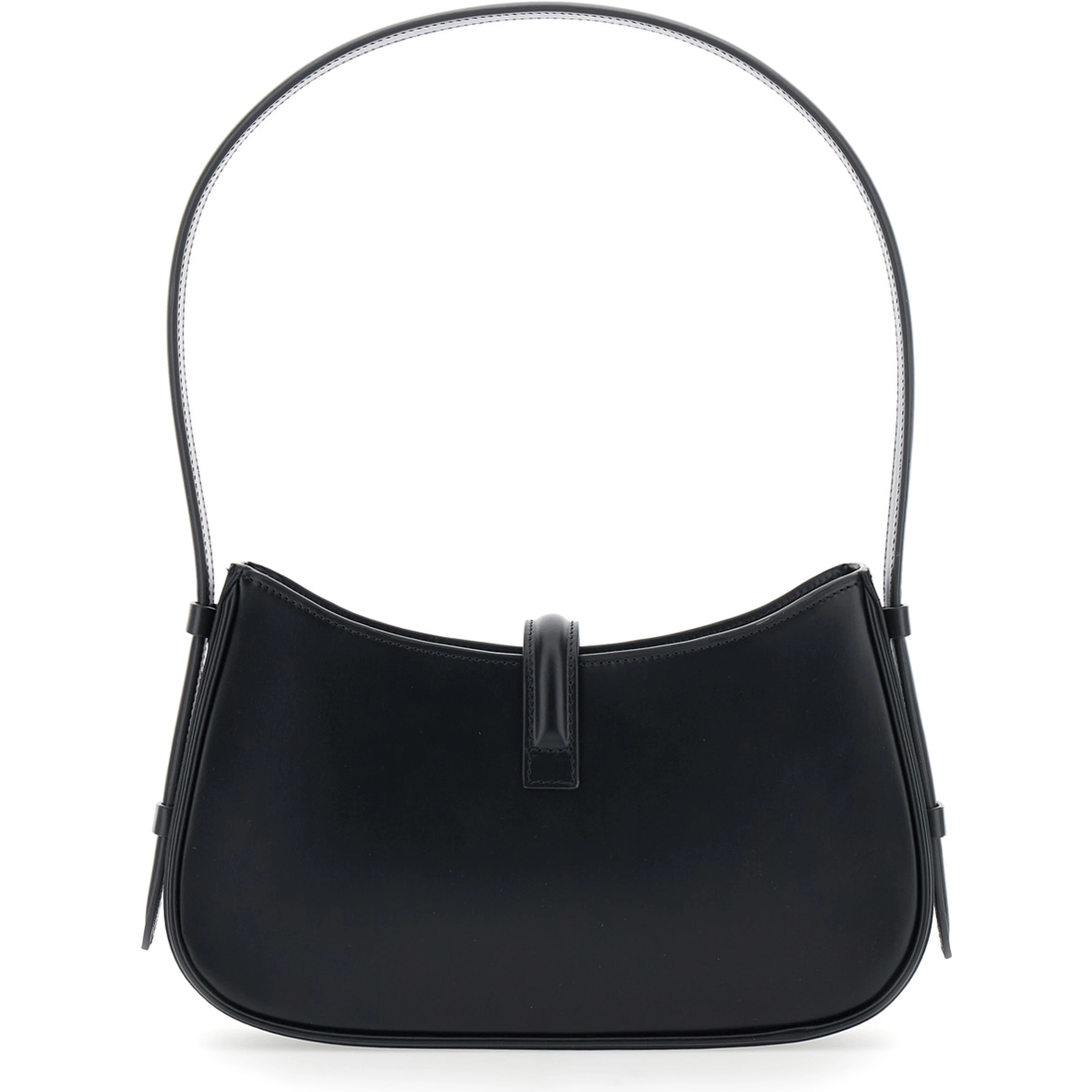 Shoulder Bag BONNIE in black leather unisex