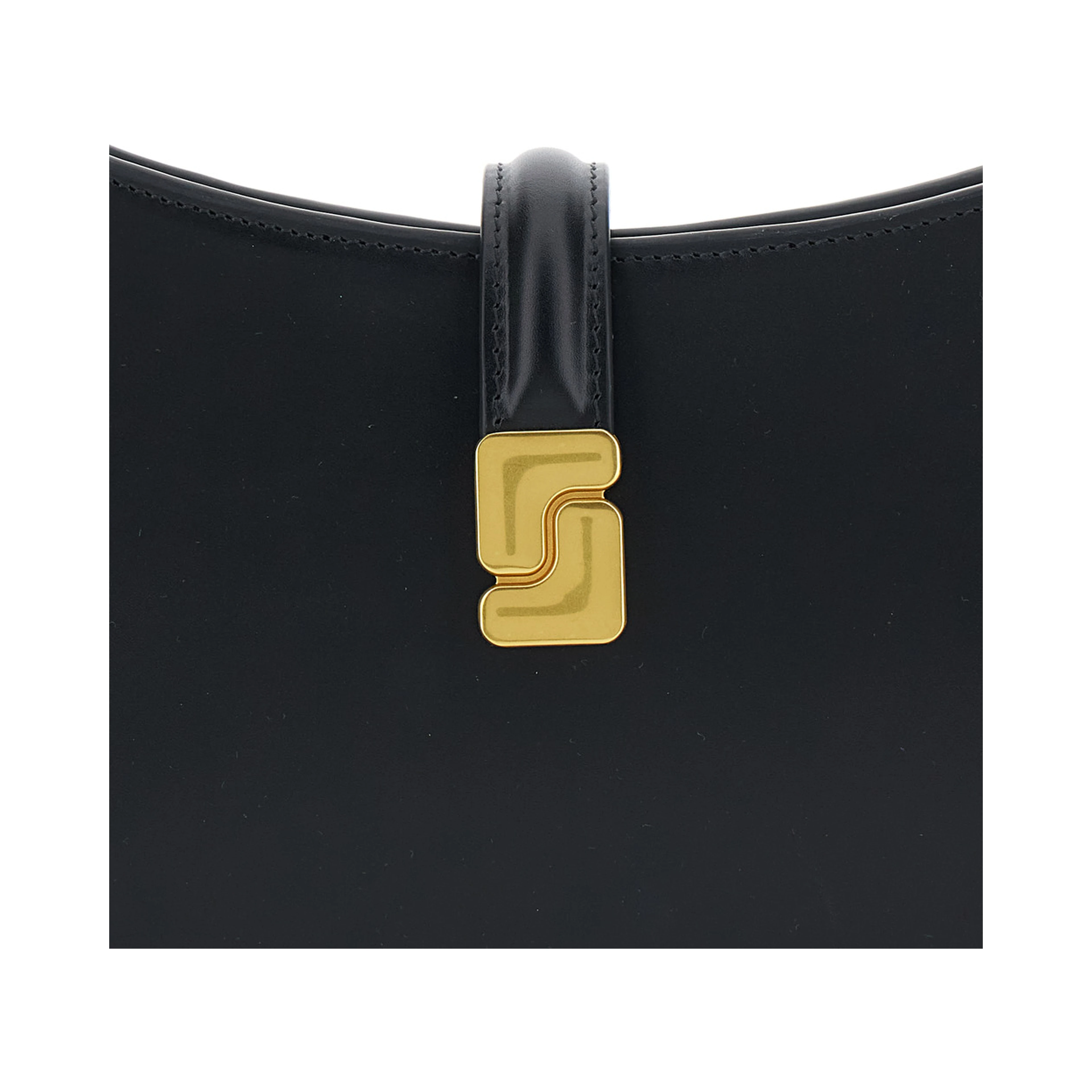 Shoulder Bag BONNIE in black leather unisex