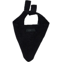 LE CHALE GROS GRAIN is a unisex black alpaca and merino wool scarf