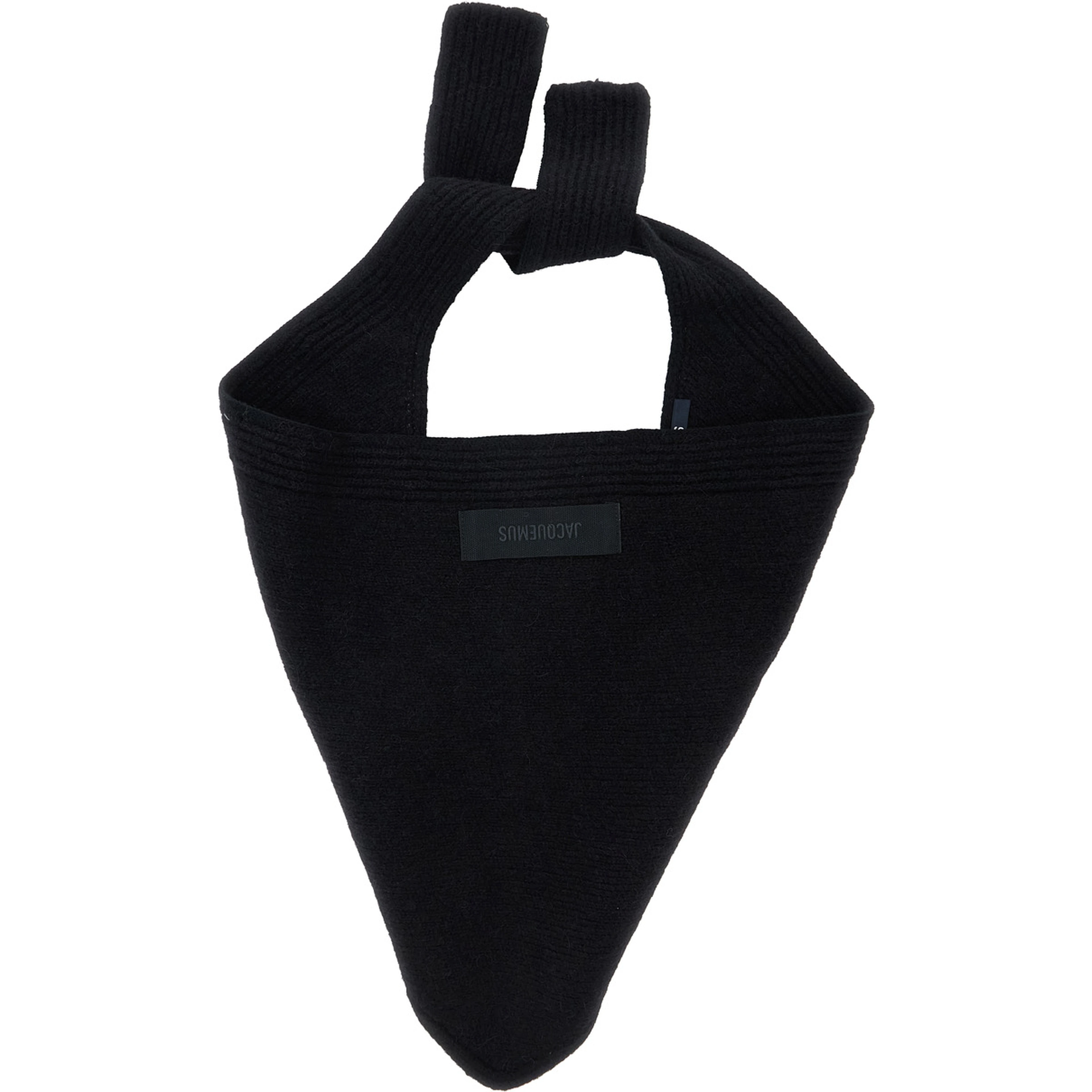 LE CHALE GROS GRAIN is a unisex black alpaca and merino wool scarf