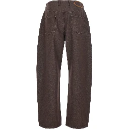 Brown Jeans with Five-Pocket Design in Denim