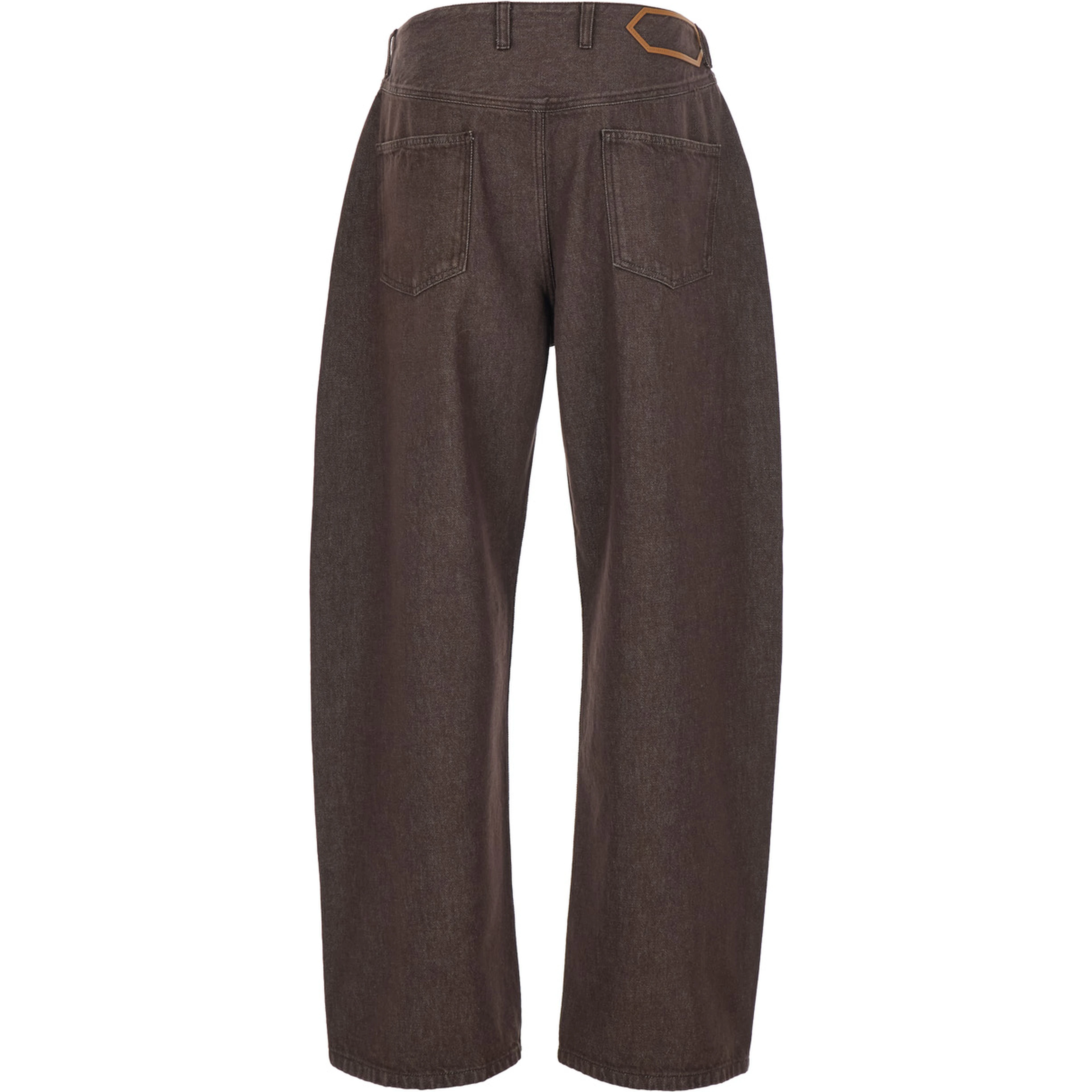 Brown Jeans with Five-Pocket Design in Denim
