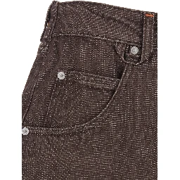 Brown Jeans with Five-Pocket Design in Denim
