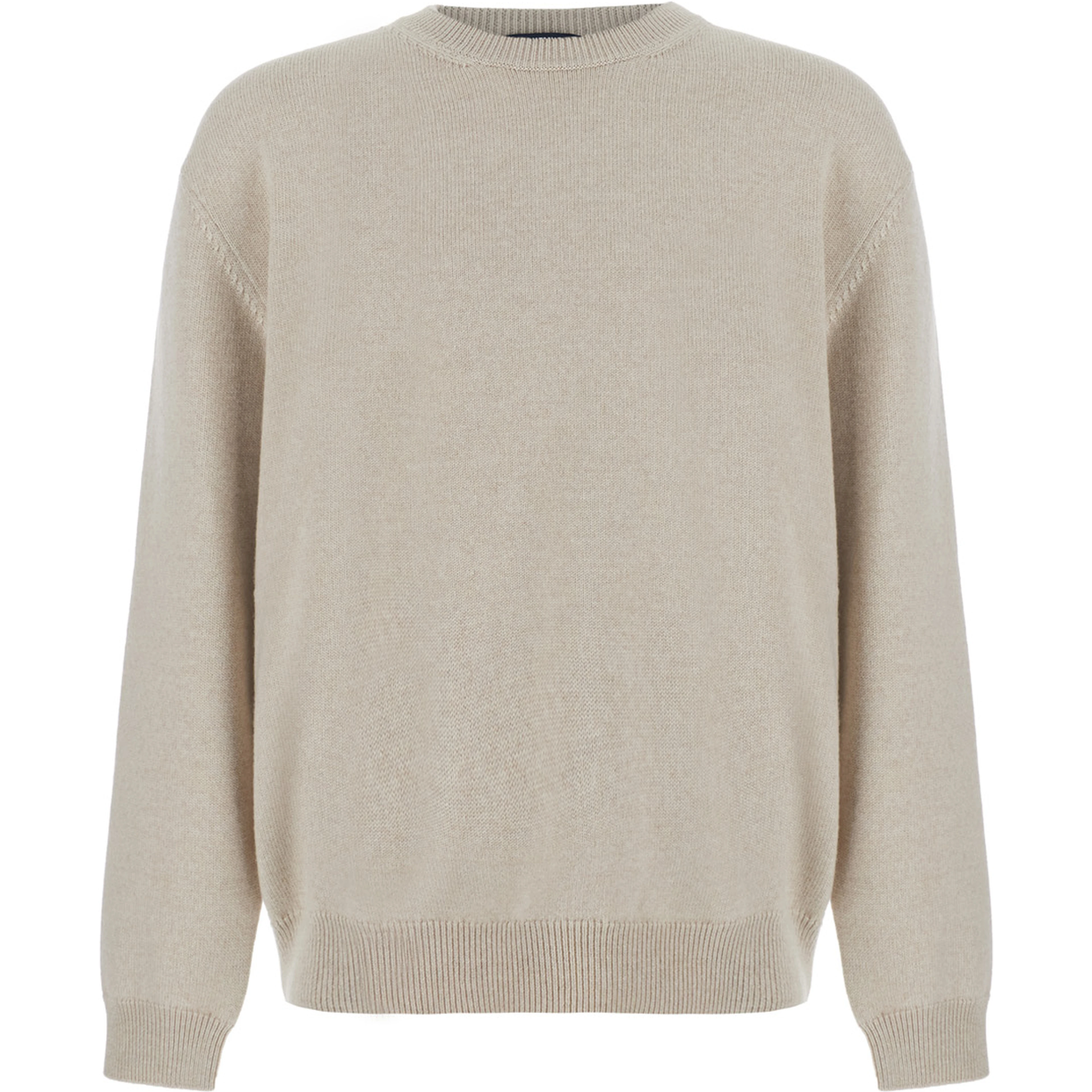 Sweater LA MAILLE MOULIN with Round Neck and Long Sleeves in Tech Fabric Beige Women