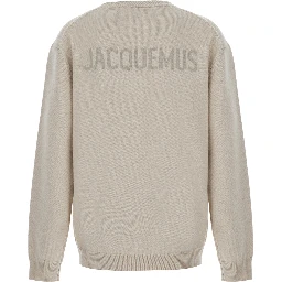 Sweater LA MAILLE MOULIN with Round Neck and Long Sleeves in Tech Fabric Beige Women