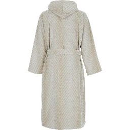 Unisex multicolor hooded bathrobe in fabric