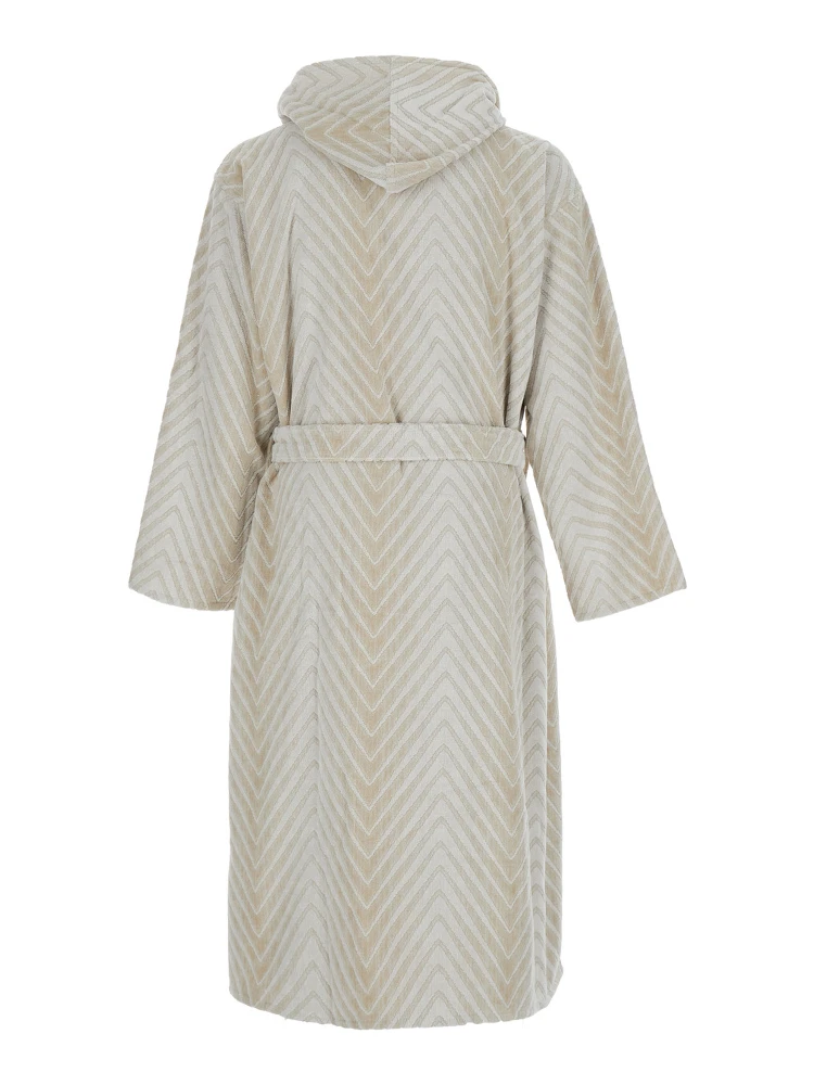 Unisex multicolor hooded bathrobe in fabric