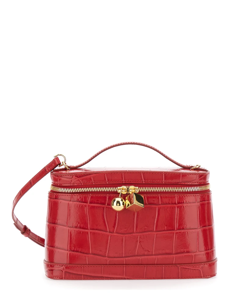 LE PETIT VANITY is a unisex red calf leather crossbody bag