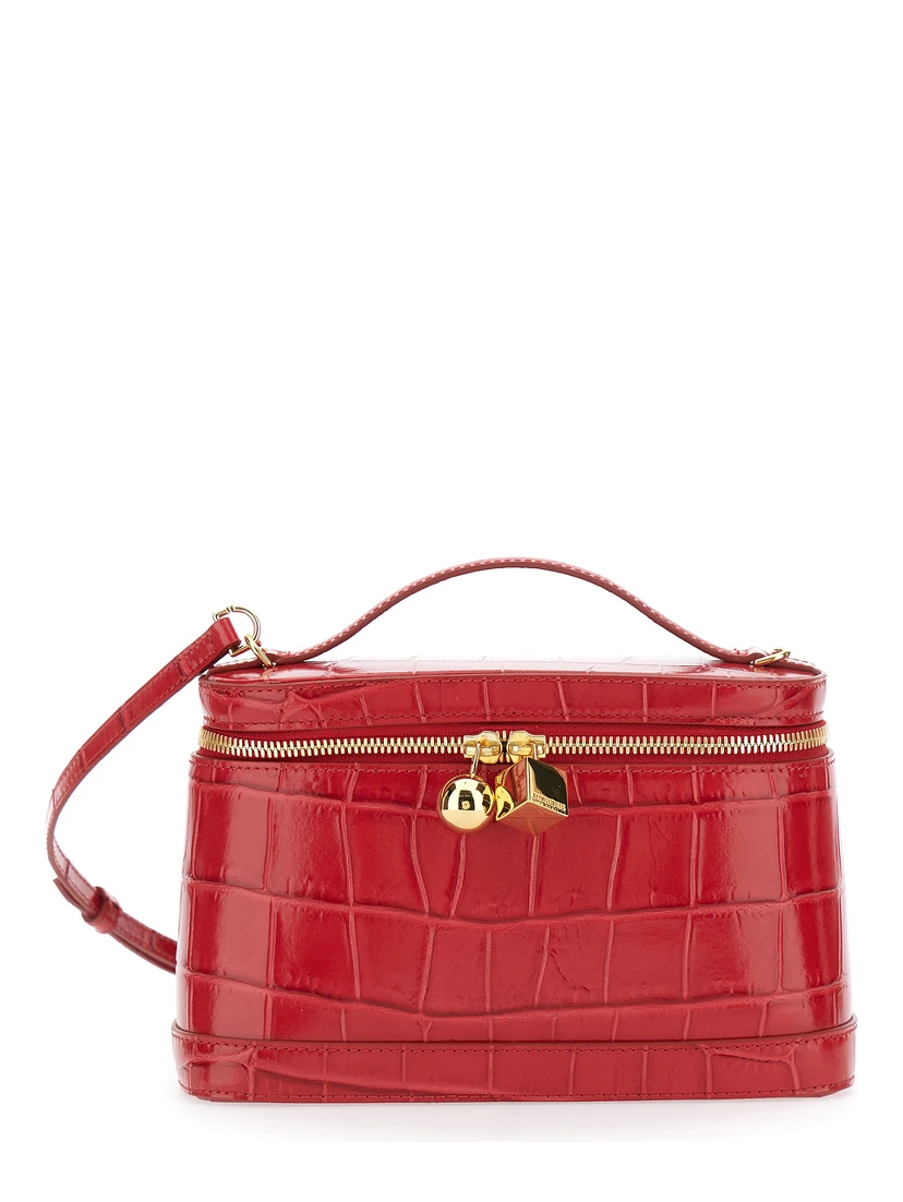 LE PETIT VANITY is a unisex red calf leather crossbody bag