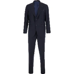 Single-breasted Semi-lined Jacket and No Pleat Pants with Stripes in Tech Fabric Blue Women
