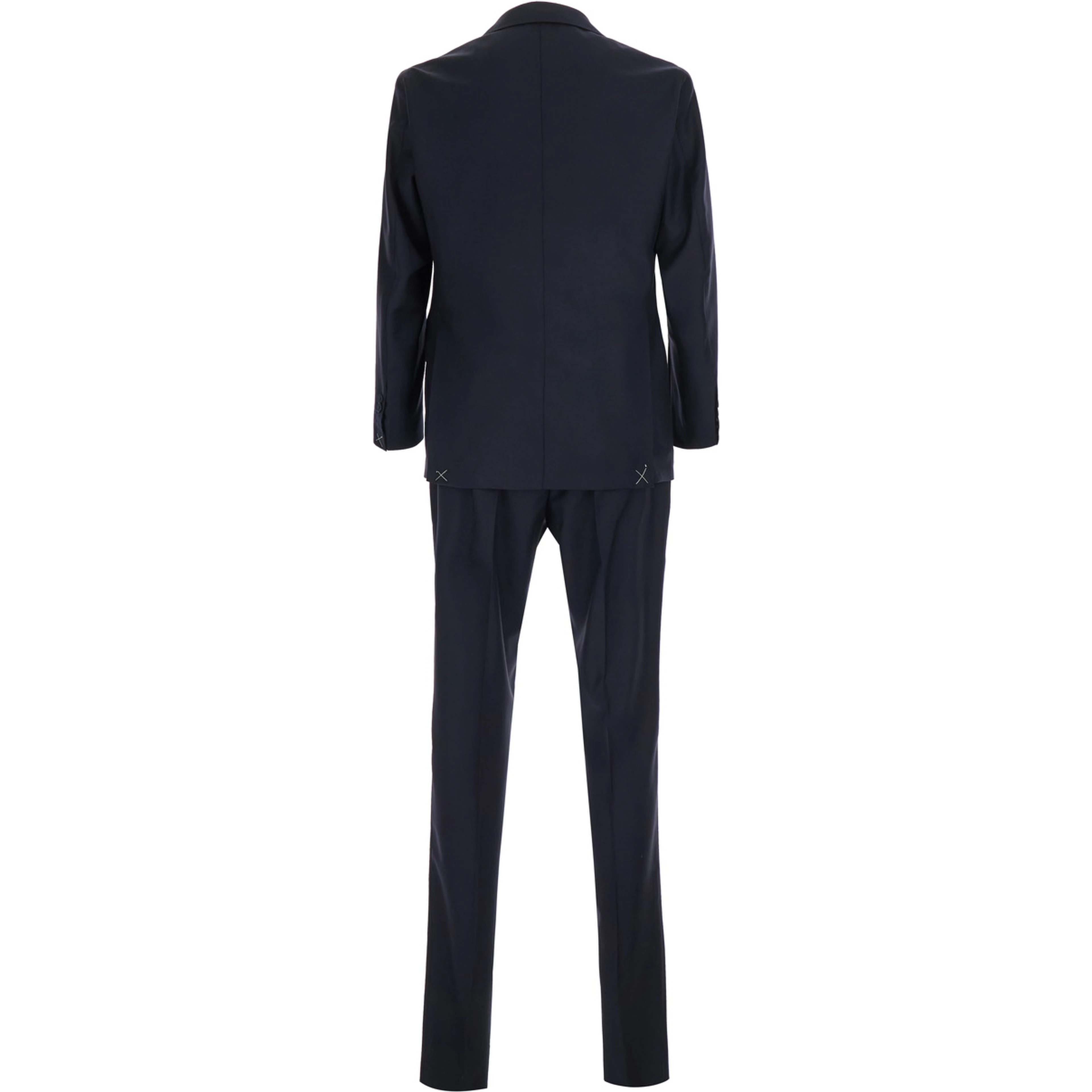 Single-breasted Semi-lined Jacket and No Pleat Pants with Stripes in Tech Fabric Blue Women