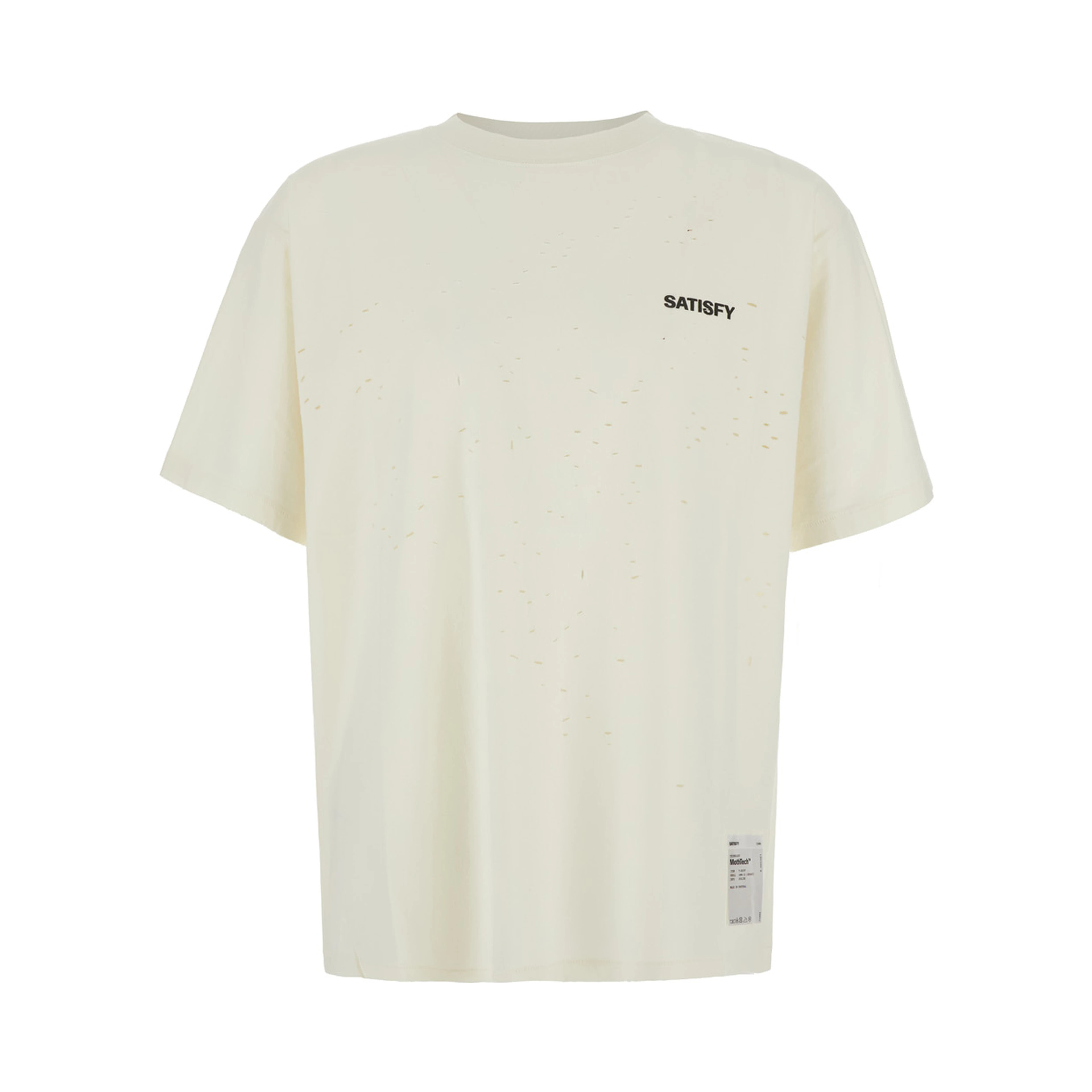 SATISFY MothTech T-Shirt with essential line in Fabric and white unisex