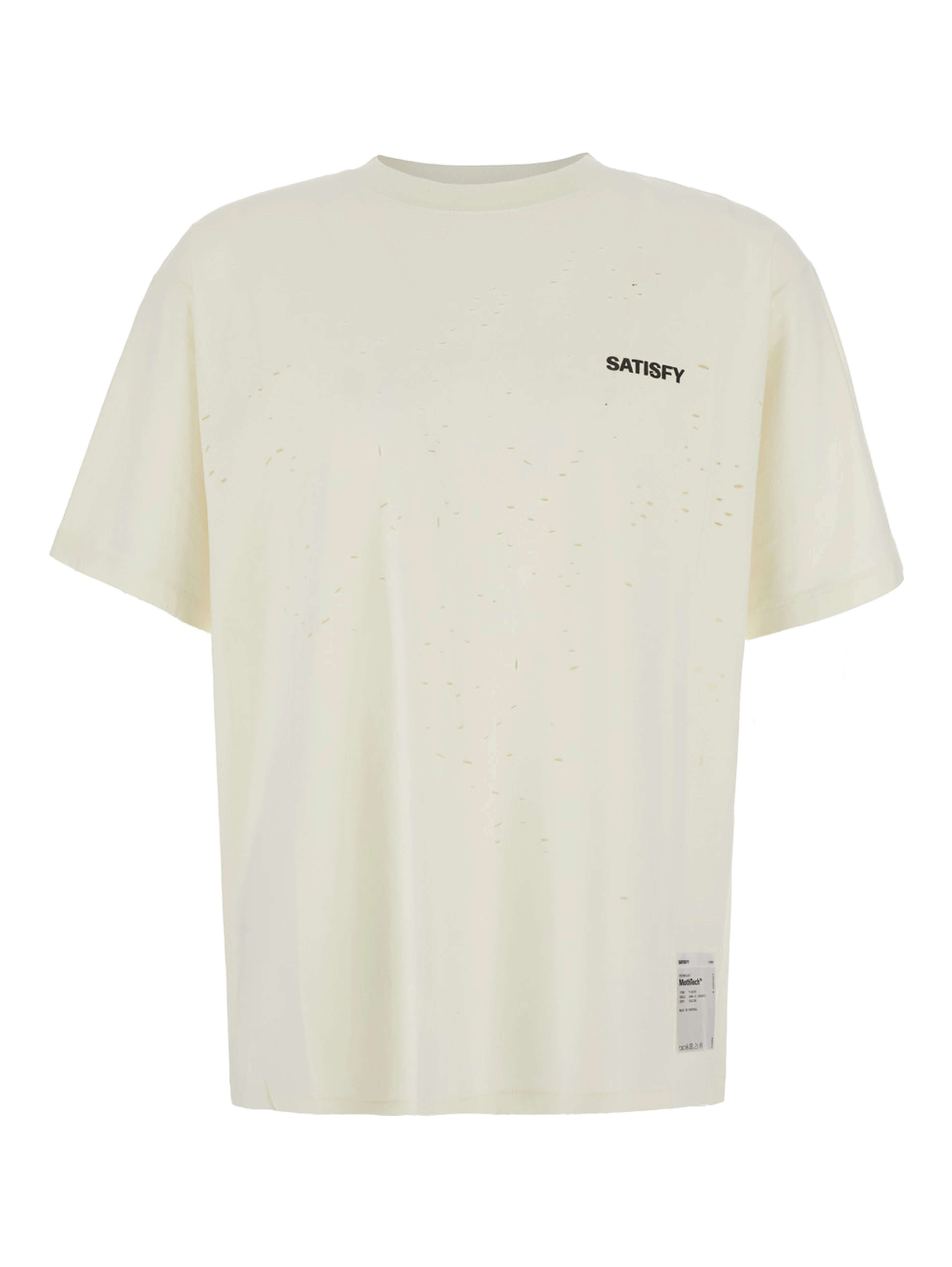 SATISFY MothTech T-Shirt with essential line in Fabric and white unisex