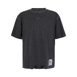T-shirt with logo and round collar in Tech Fabric Gray Unisex